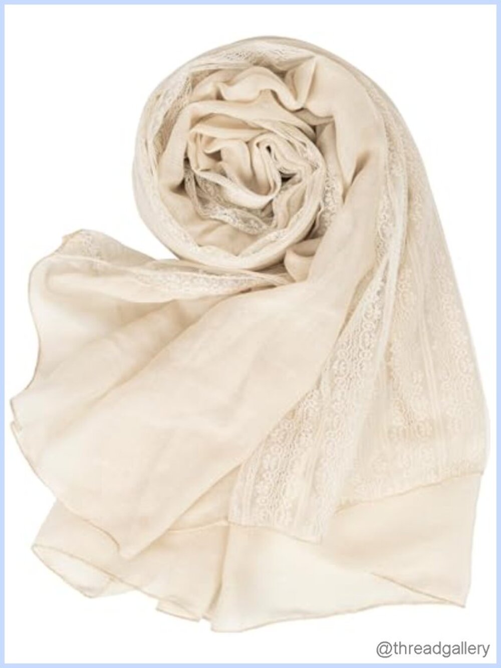 Lace Cotton-Linen Scarf Breathable Sun-Protection Shawl Wrap
